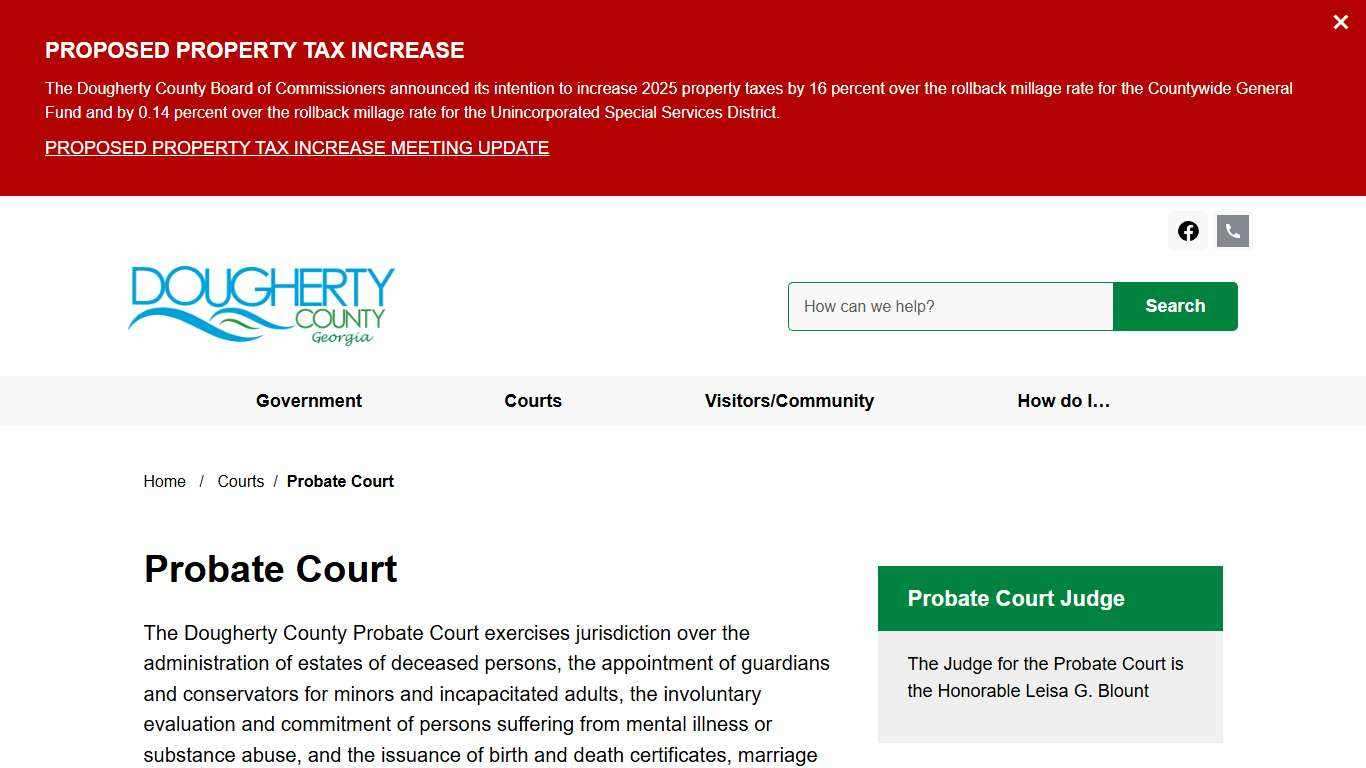 Probate Court Dougherty County, GA