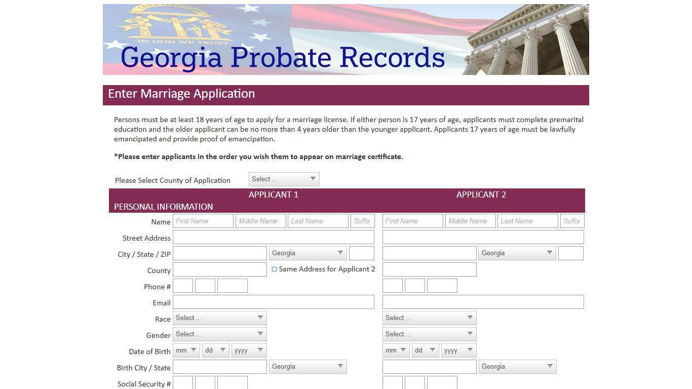 Marriage Application